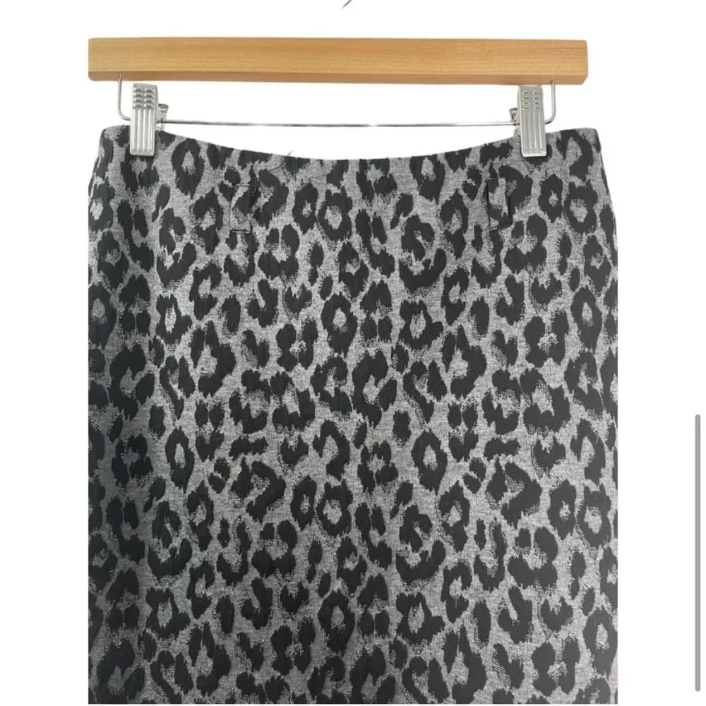 Charter Club 2 Piece Blazer/Skirt Set Black Animal Print Size Small/4